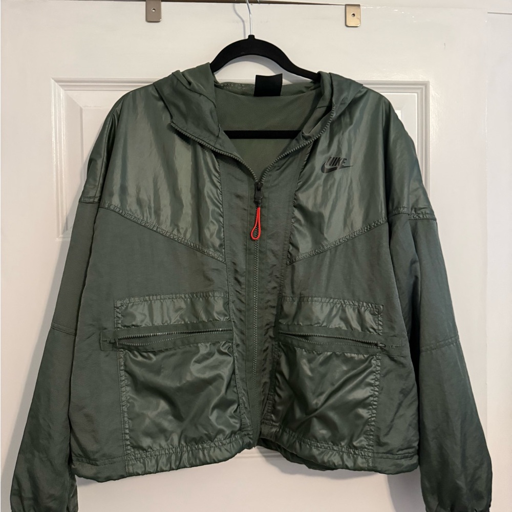 Nike Olive Green Windbreaker Jacket